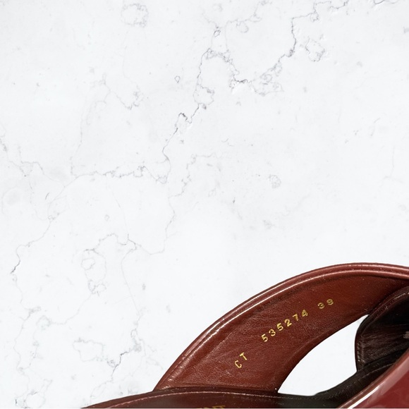 Saint Laurent Loulou 70 Mule Sandals Burgundy - Picture 7 of 10